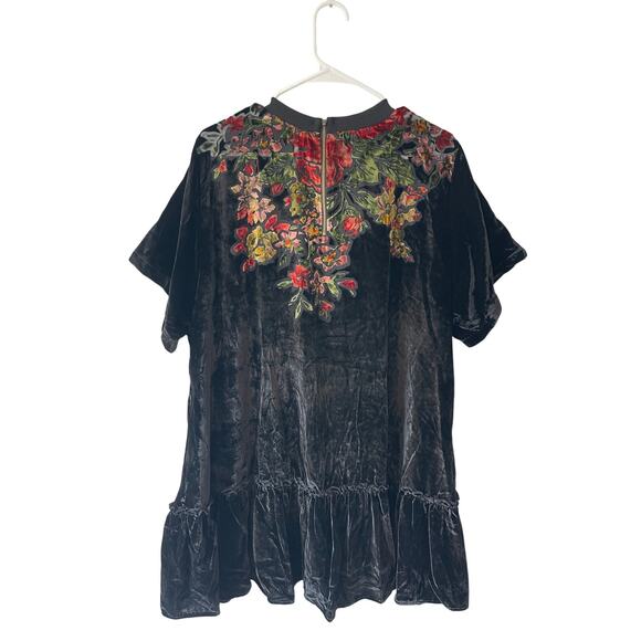 Free People Dresses & Skirts - Free People Sweet Echoes Mini Dress twilight combo velour size medium